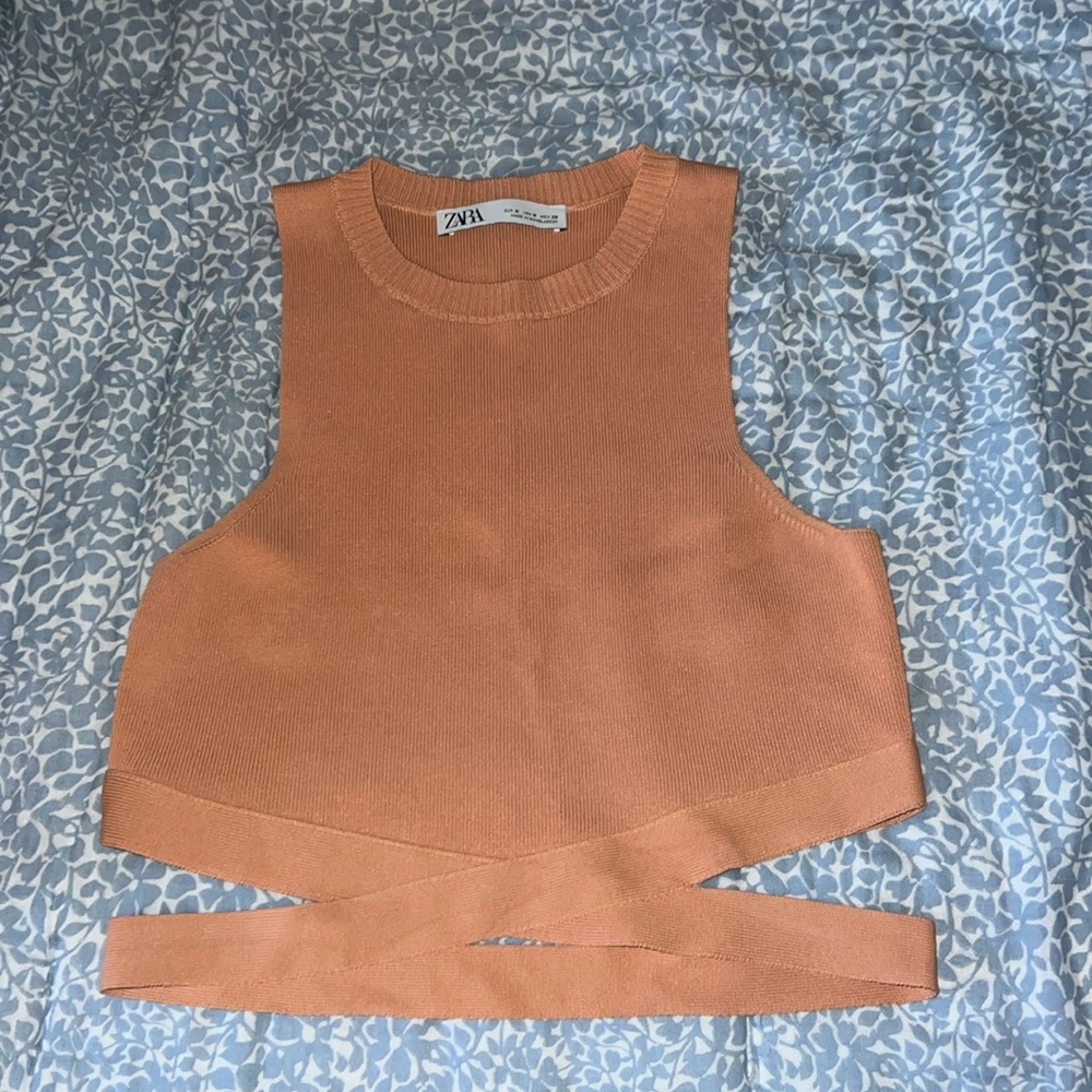 orange knit tank